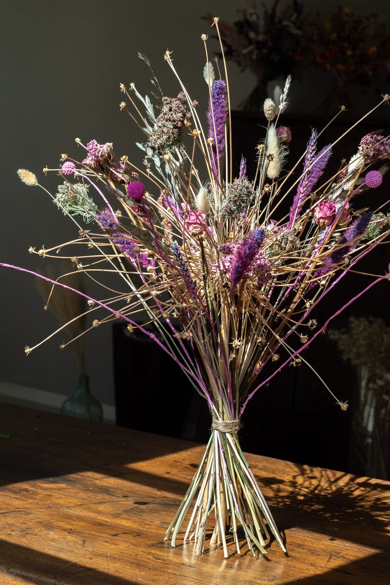 Gedroogde bloemen wanddecoratie