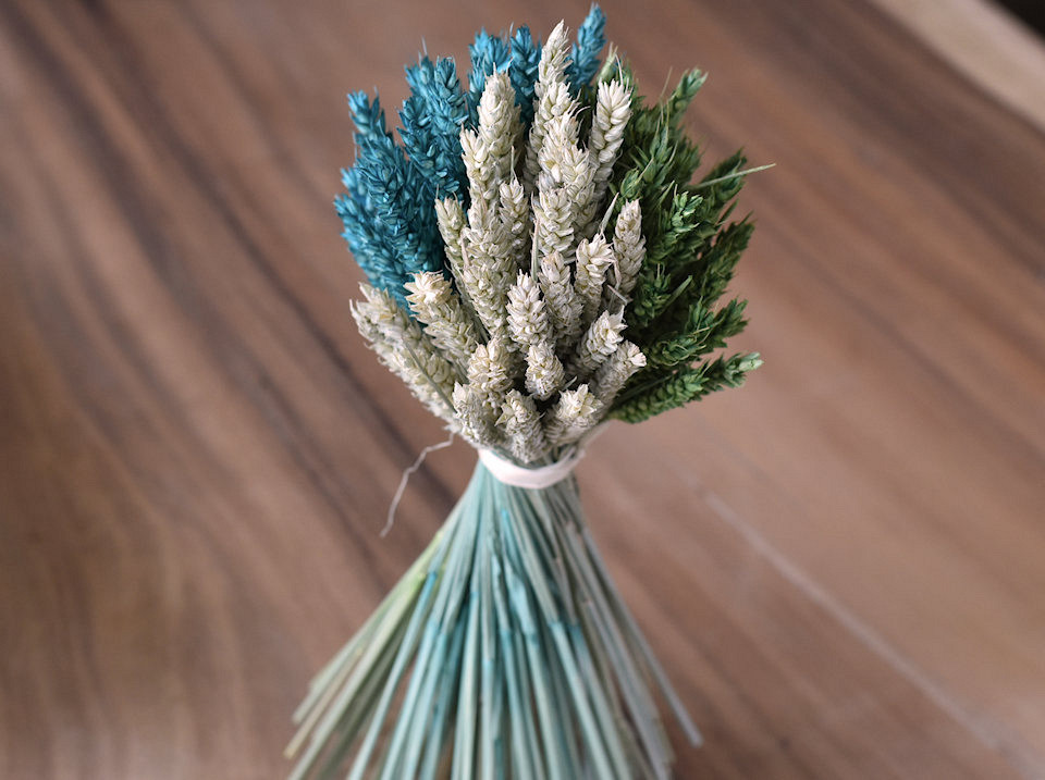 Droogboeket Tarwe 40cm Groen