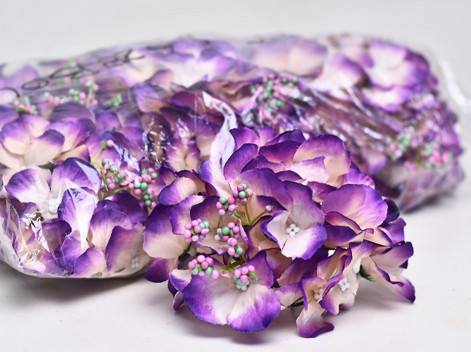 Tête d'Hortensia D14cm Bleu/Violet