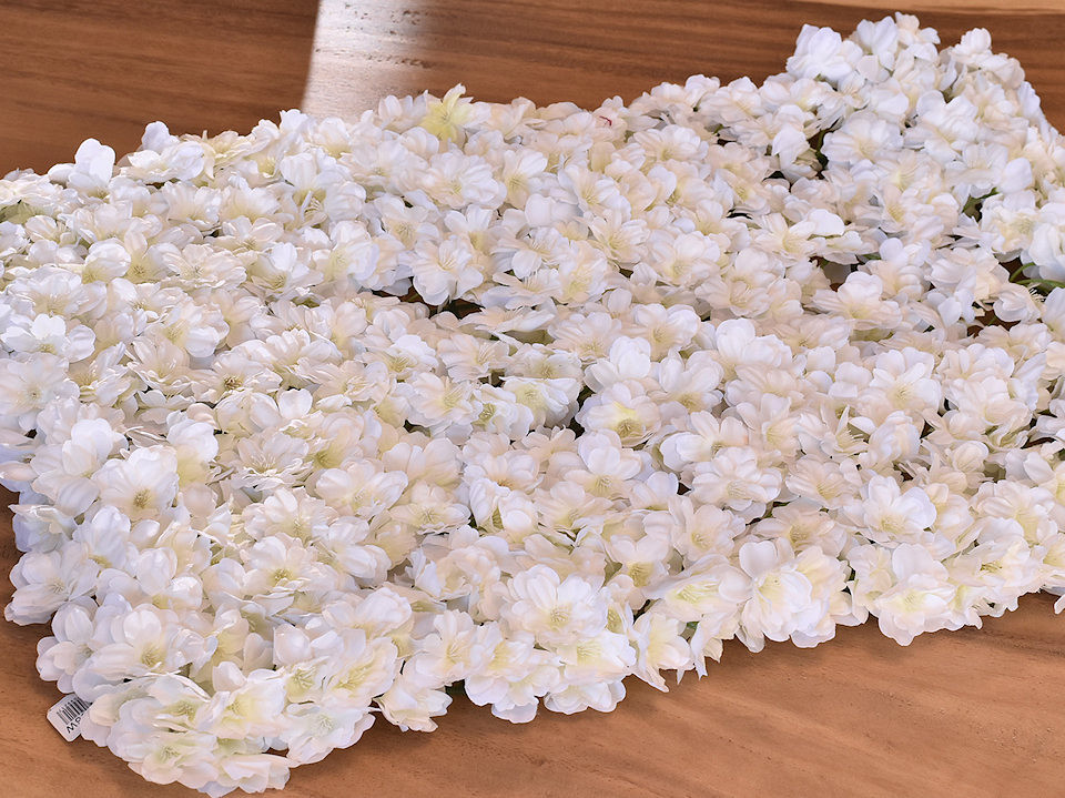 Bloempaneel 60x40cm Wit