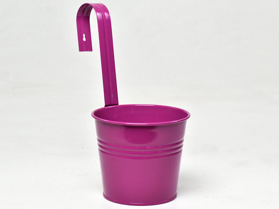 Jardinière Zinc H14/H32cm Fuchsia