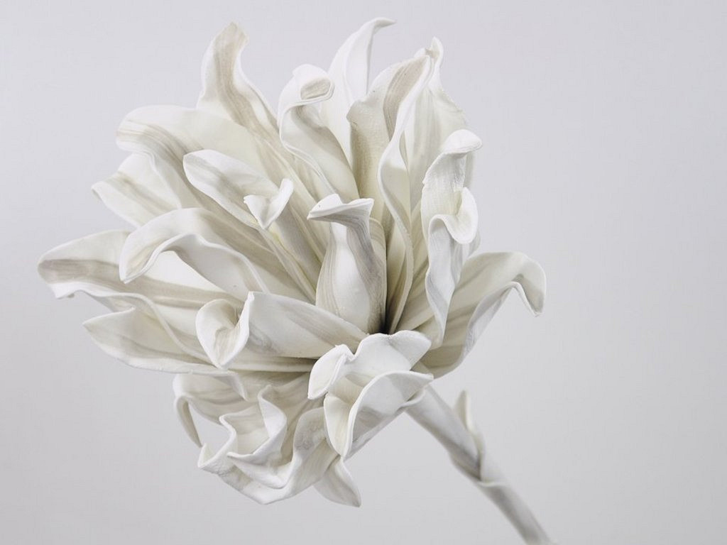 Foam Bloem 80cm wit/grijs