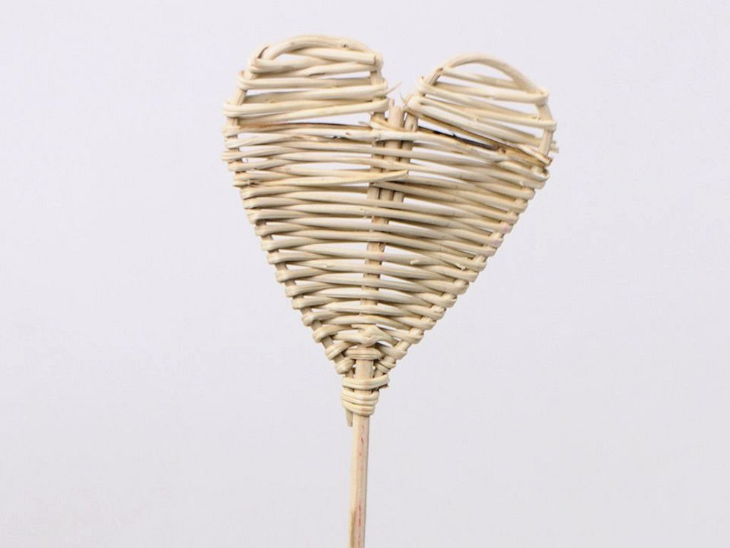 Coeur Lata 8cm sur tige 50cm