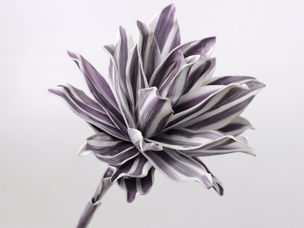 Foam Bloem 80cm wit/paars