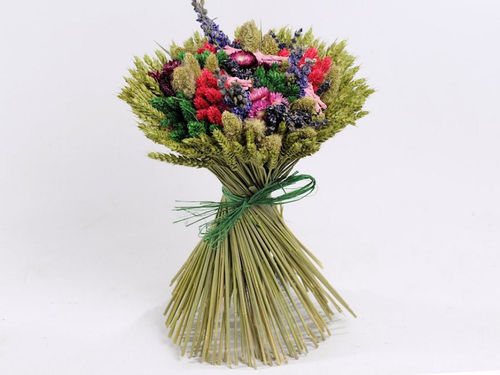 Droogboeket Groot d30cm groen-mix