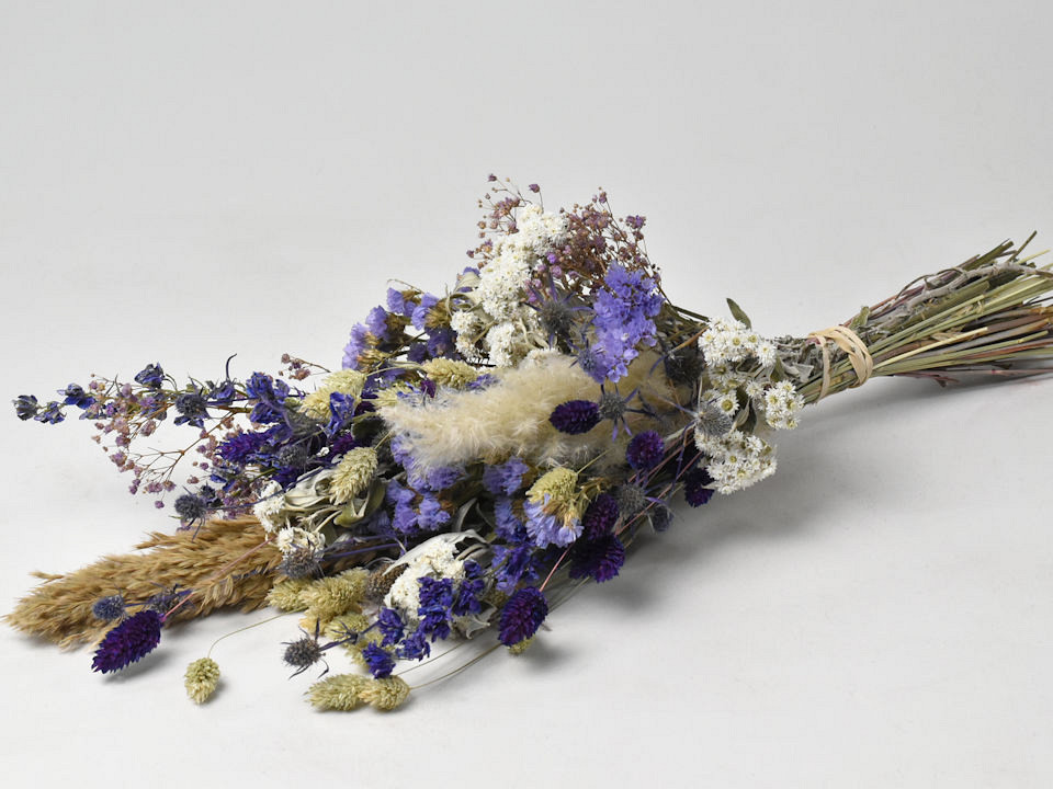 Bouquet Allongé 60cm Bleu Blanc