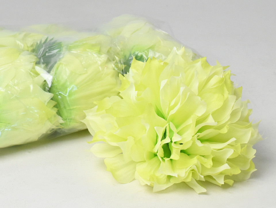 Dahlia Crème/Vert artificielle D16cm