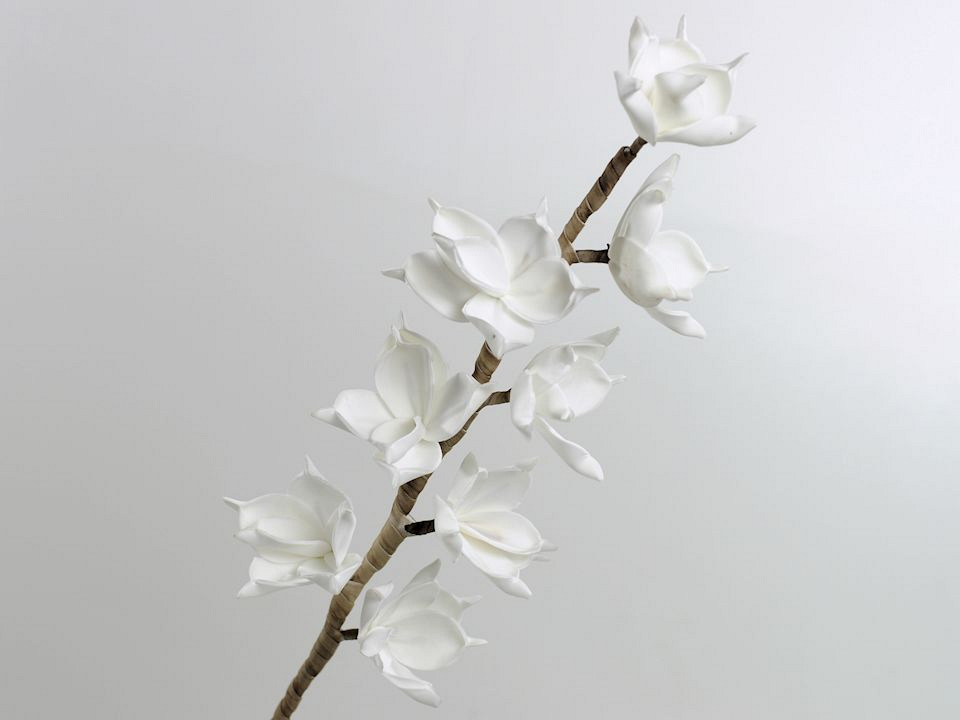 Fleur en mousse Blanc, D 11cm
