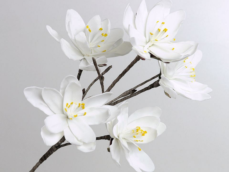 Fleurs en mousse 85cm blanc