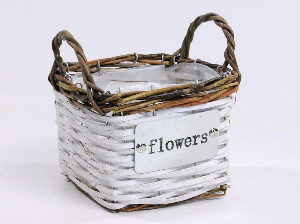 Mand Flowers 15cm wit