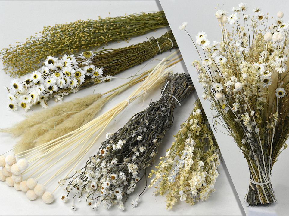 DIY Droogbloemen Boeket Wit XL