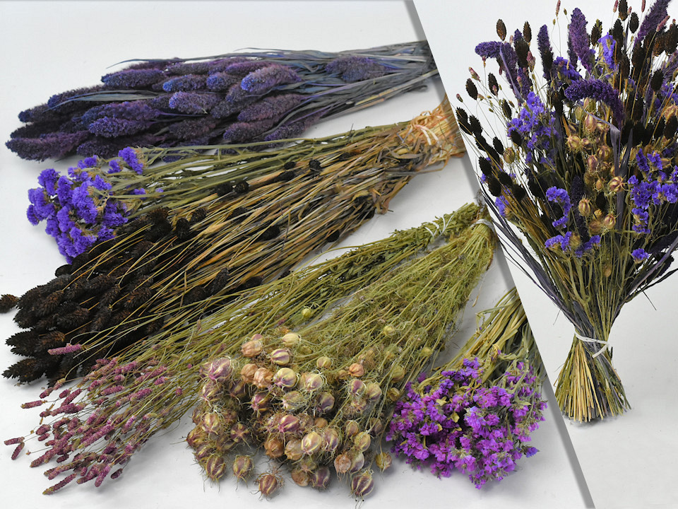 Droogbloemen Boeket Paars XL