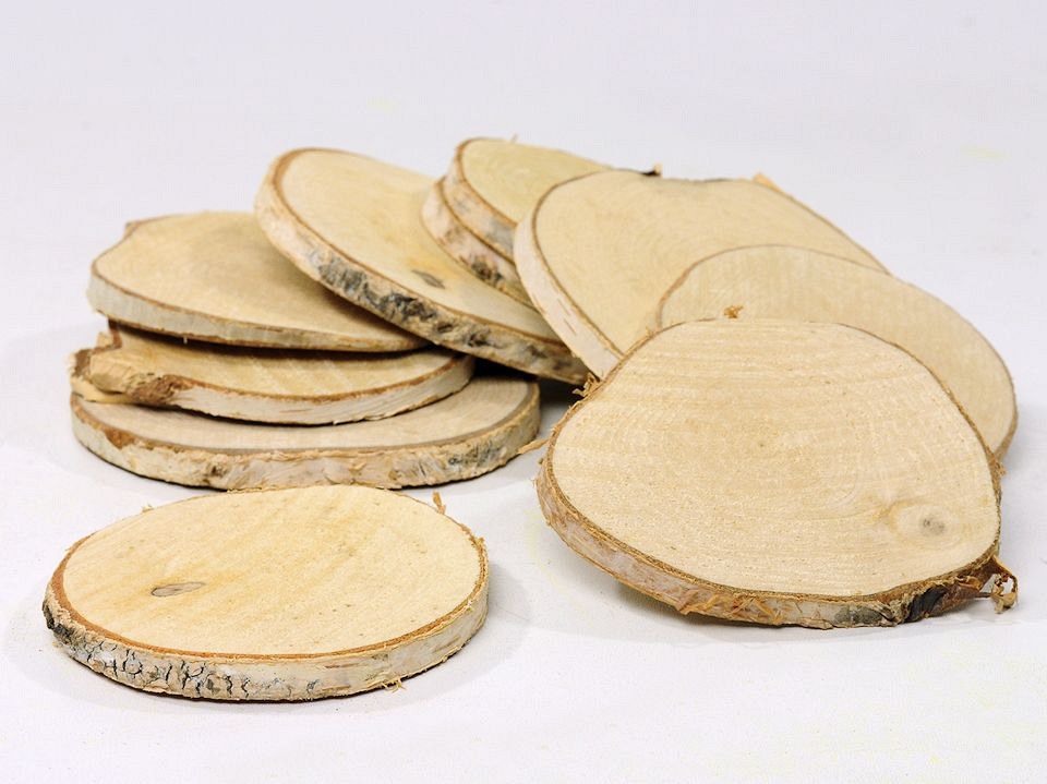 Birch Slice Dia9cm 10-pack