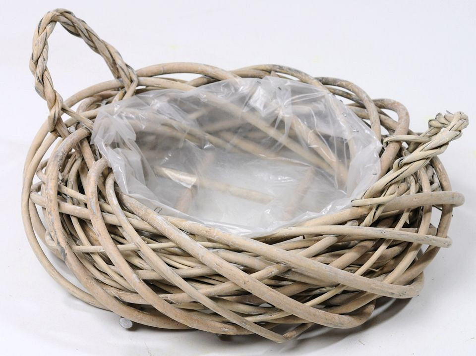 Basket Wreath D35cm Gris