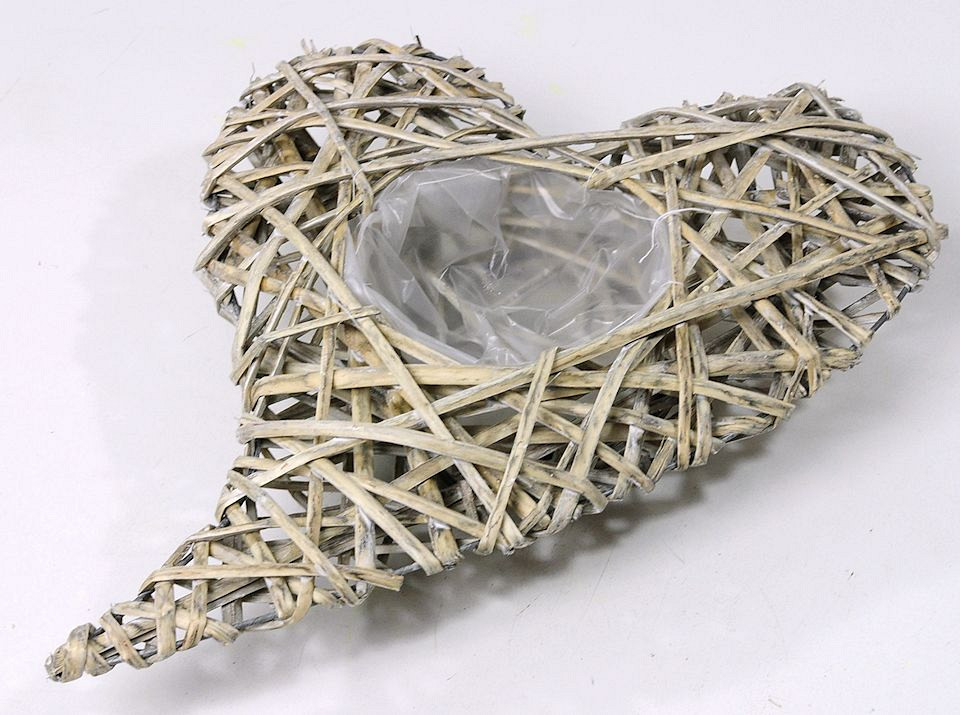 Heart Willow L40cm grey