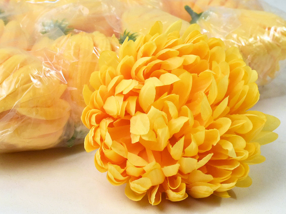 Chrysanthème Jaune Artificielle D13cm