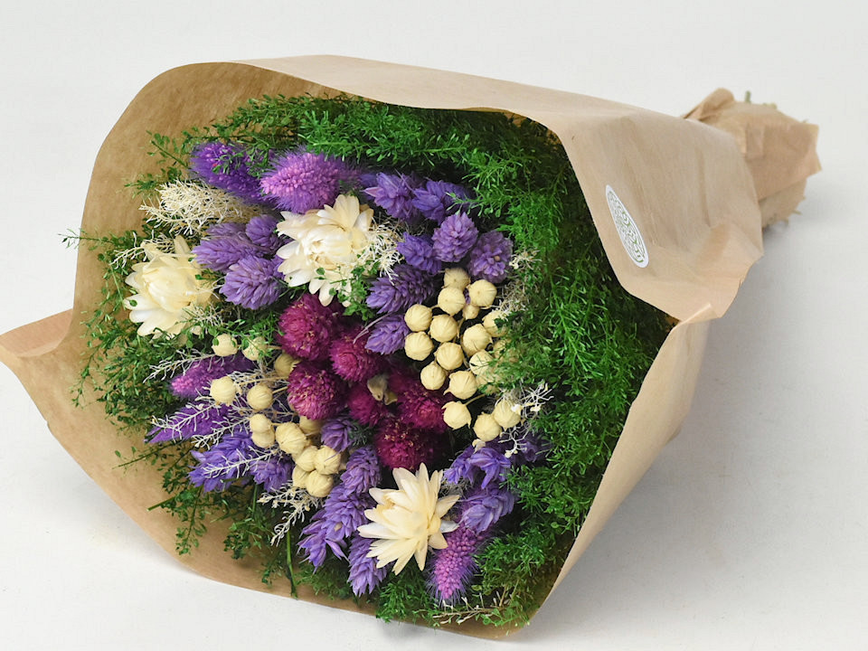 Droogbloemen Boeket Paars 40cm