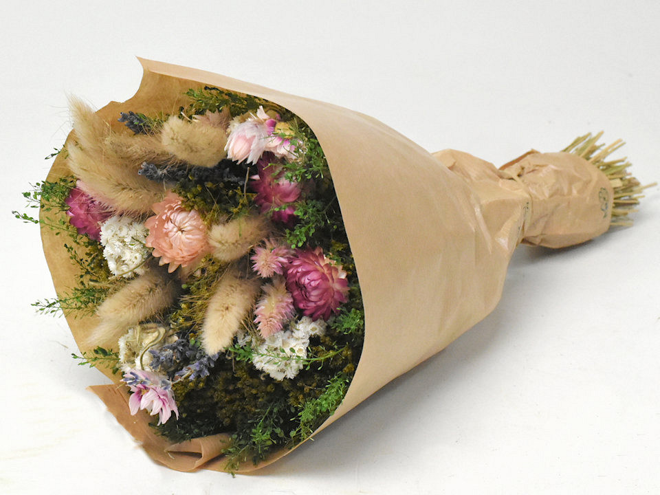 Bouquet de Fleurs Séchées Rose 40cm