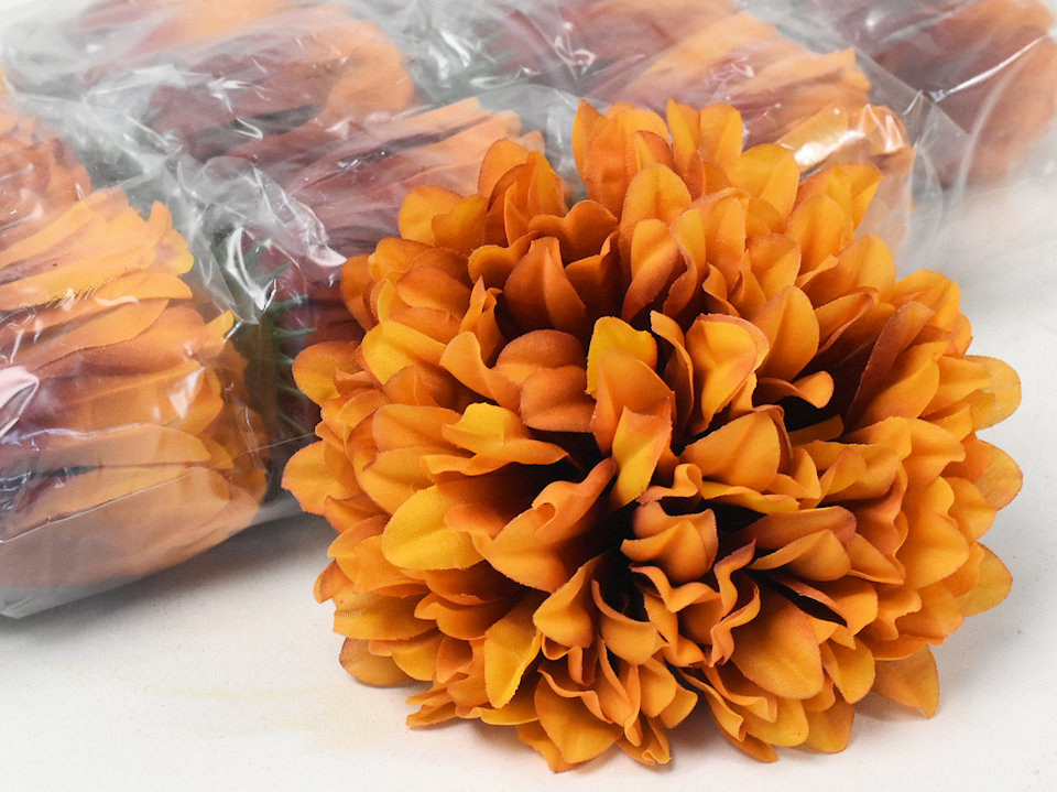 Chrysanthème Orange/Brun D15cm