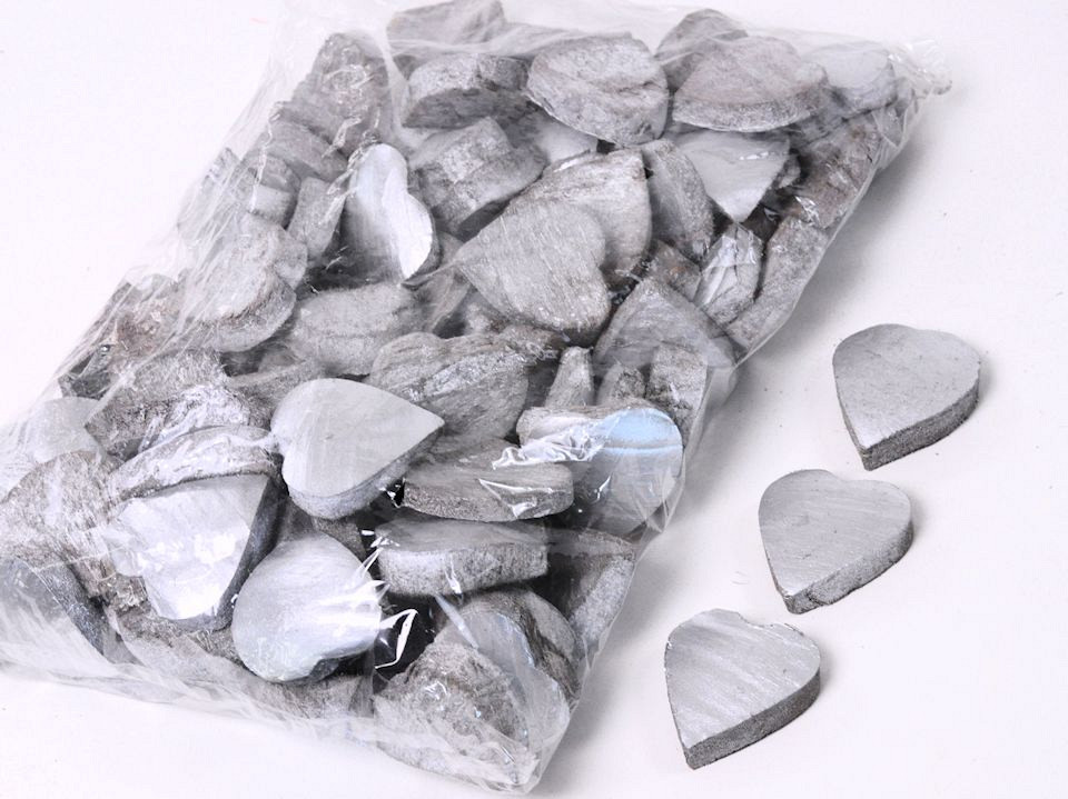 Coconut Heart 5cm Silver 100pcs
