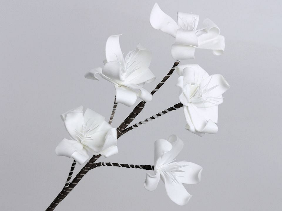 Fleur en mousse Blanc, D 13cm