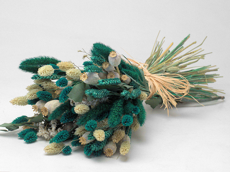 Droogbloemen Boeket Groen/Naturel 55cm