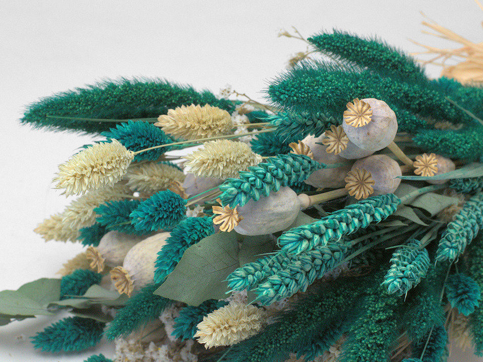 Droogbloemen Boeket Groen/Naturel 55cm