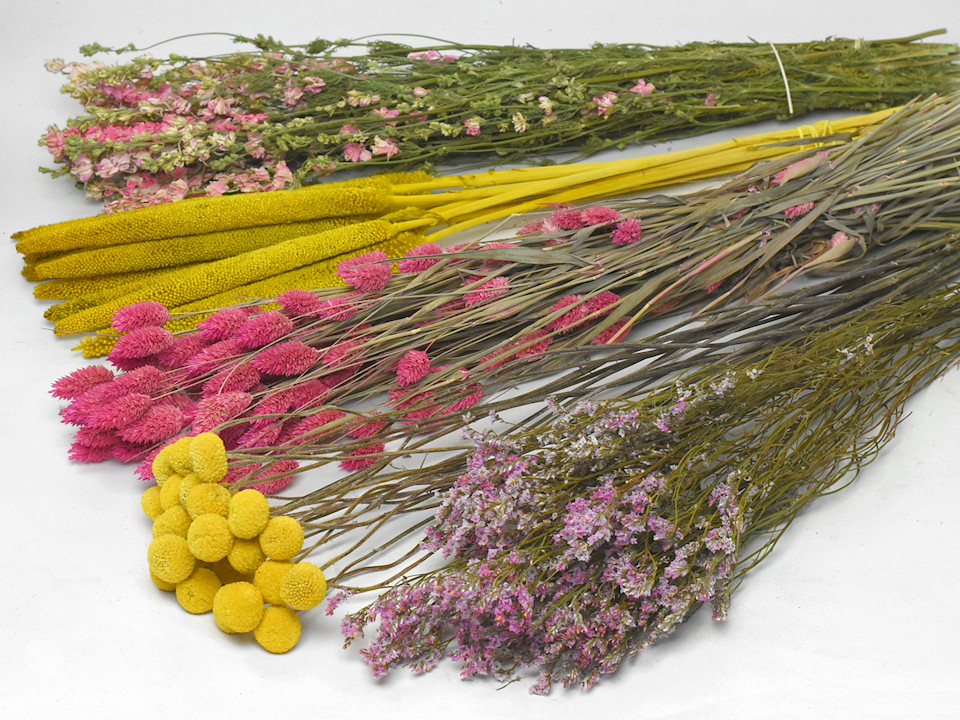 DIY Droogboeket XL Roze/Geel