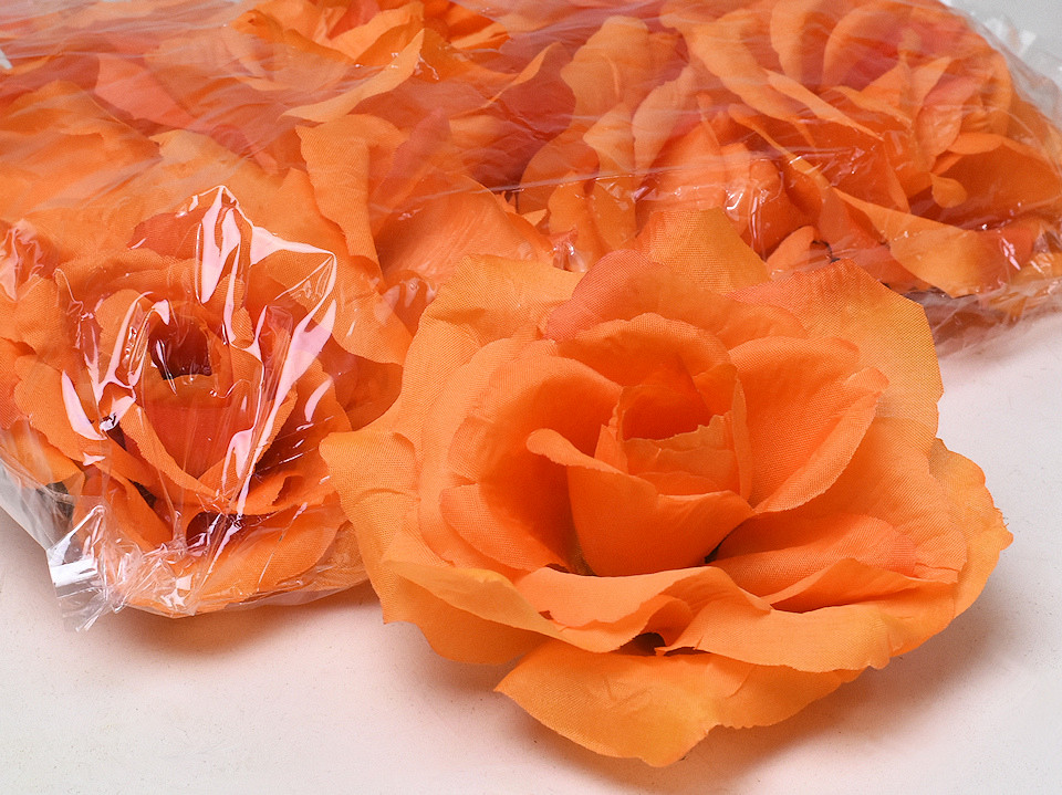 Rose Orange Artificielle D10cm