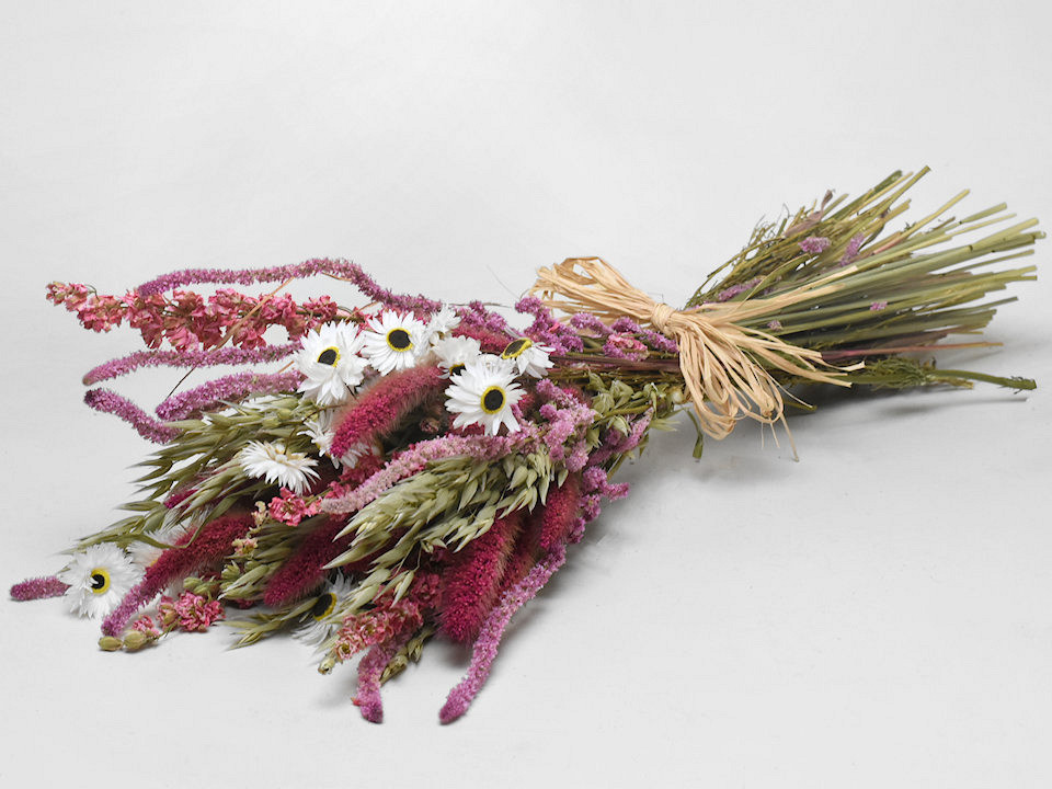 Droog Veldboeket Roze 60cm