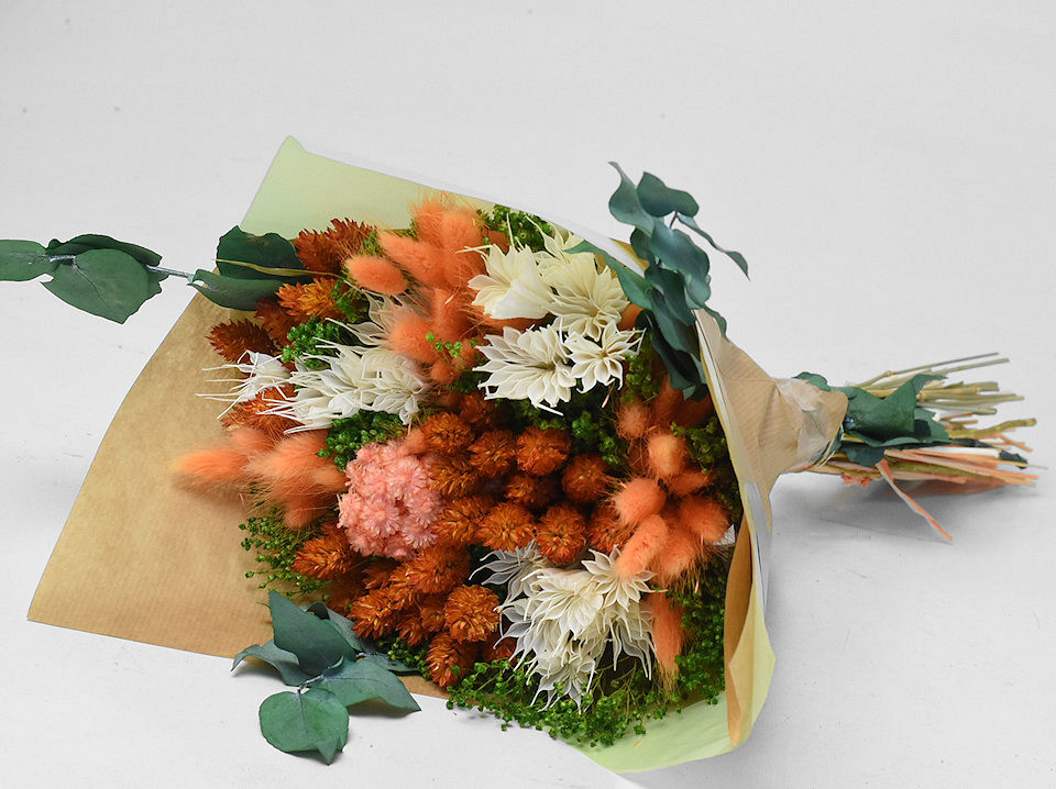 Droogbloemen Boeket Oranje 55cm