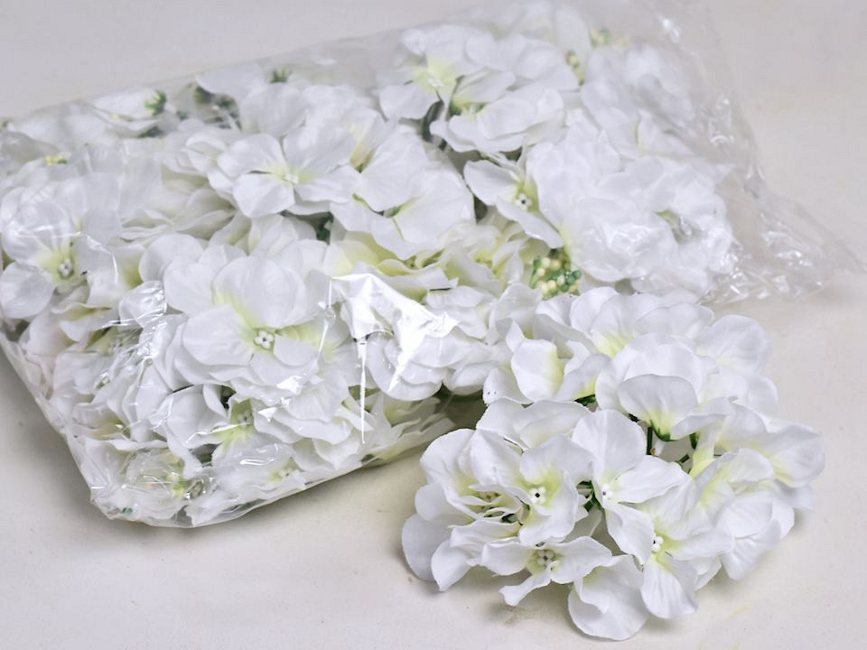 Tête d'Hortensia D14cm Blanc