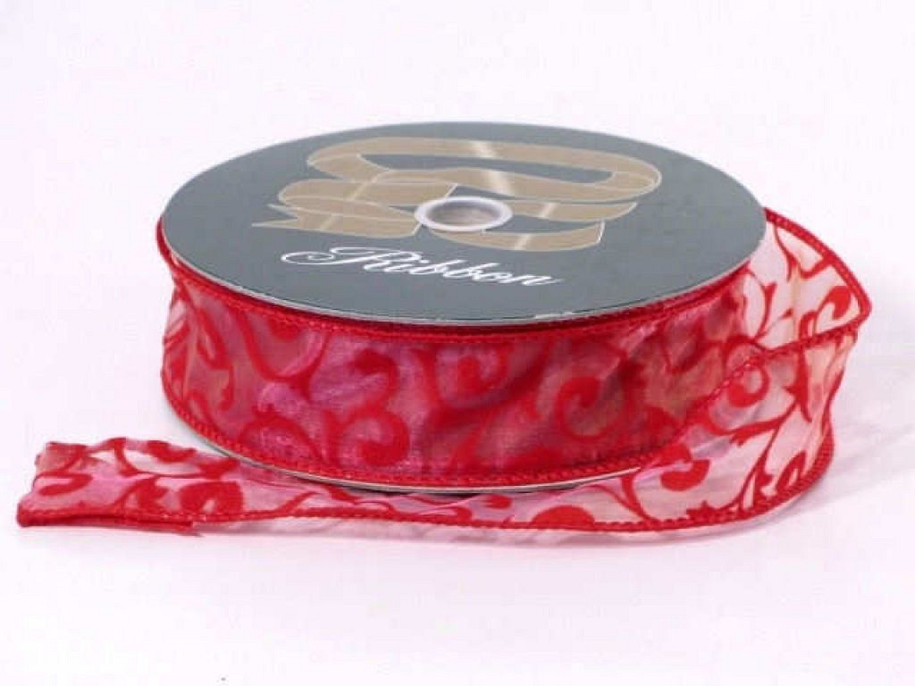 Organza Band Rot D4 37mm 25m