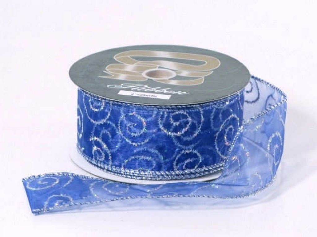 Organza Lint blauw-2 50mm 25m