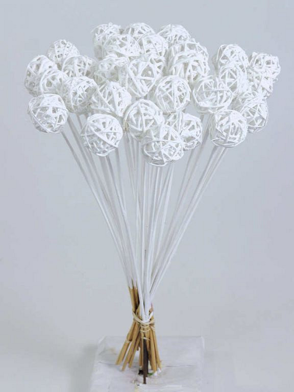 Brunch Ball auf 50cm Stiel weiss