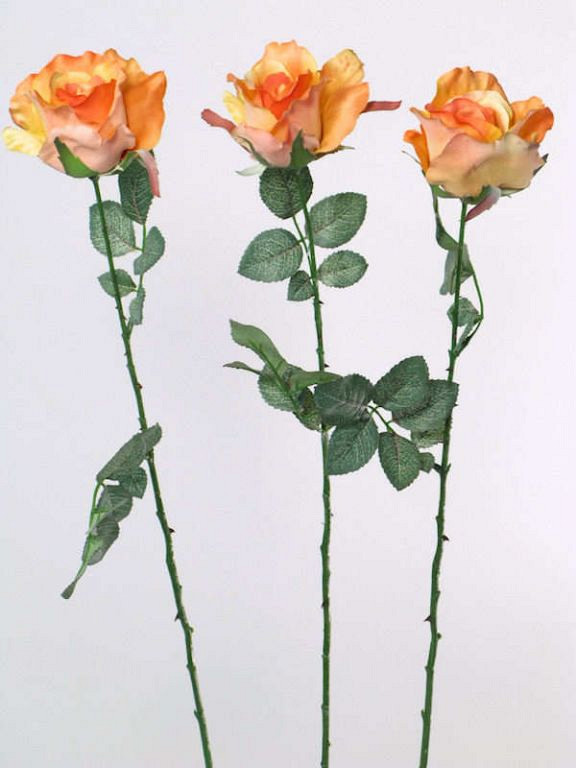 Rose demi-ouvert 84cm orange