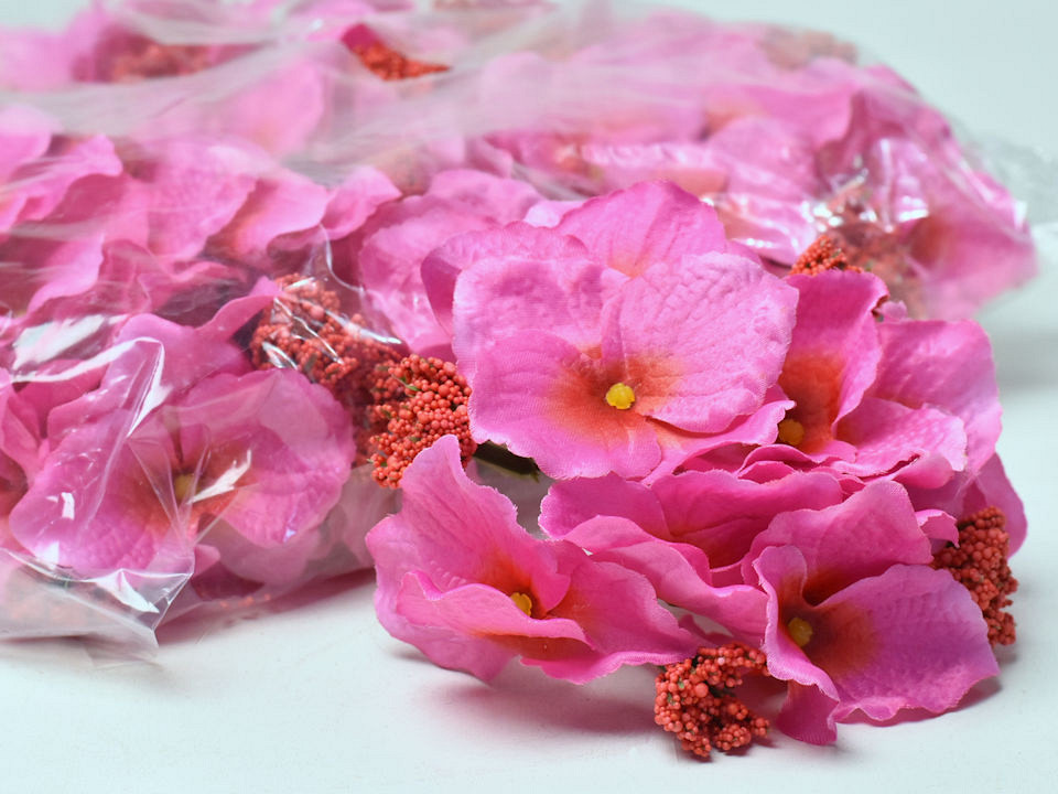Hydrangea Head Fuchsia Pink D14cm 