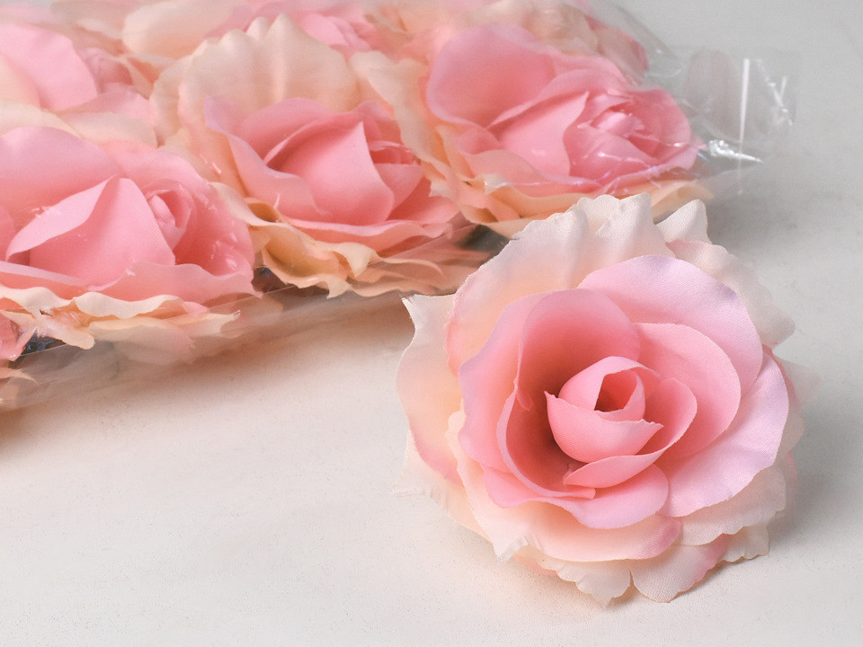 Künstliche Rose Hell-Pink D11cm