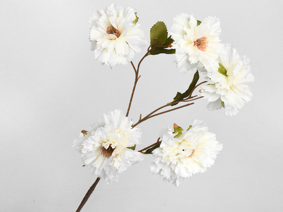 Artificial Carnation White 72cm