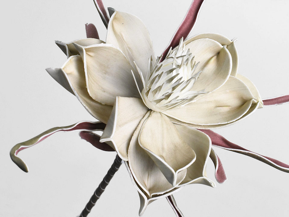 Fleur en mousse Gris, D 20cm