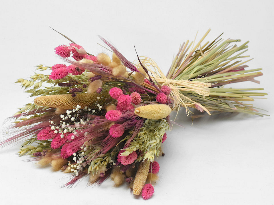 Droogbloemen Boeket Roze Naturel 55cm