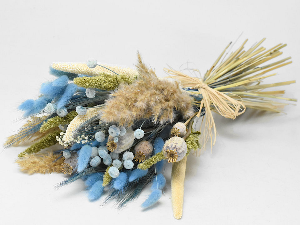 Trockenblumenstrauß Blau 55cm