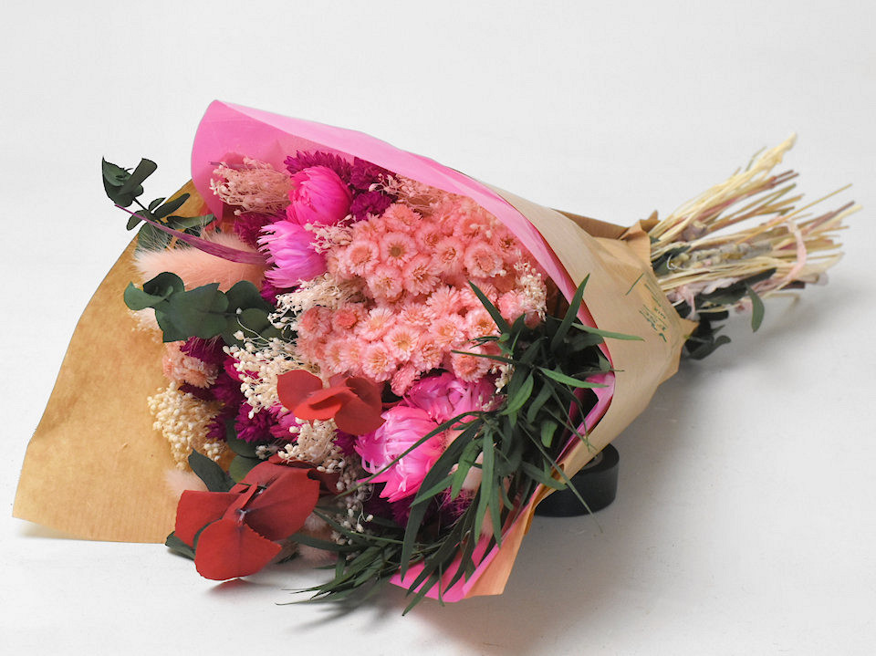 Trockenblumenstrauß Rosa 40cm