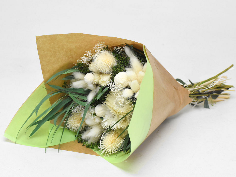 Trockenblumenstrauß Weiß 40cm