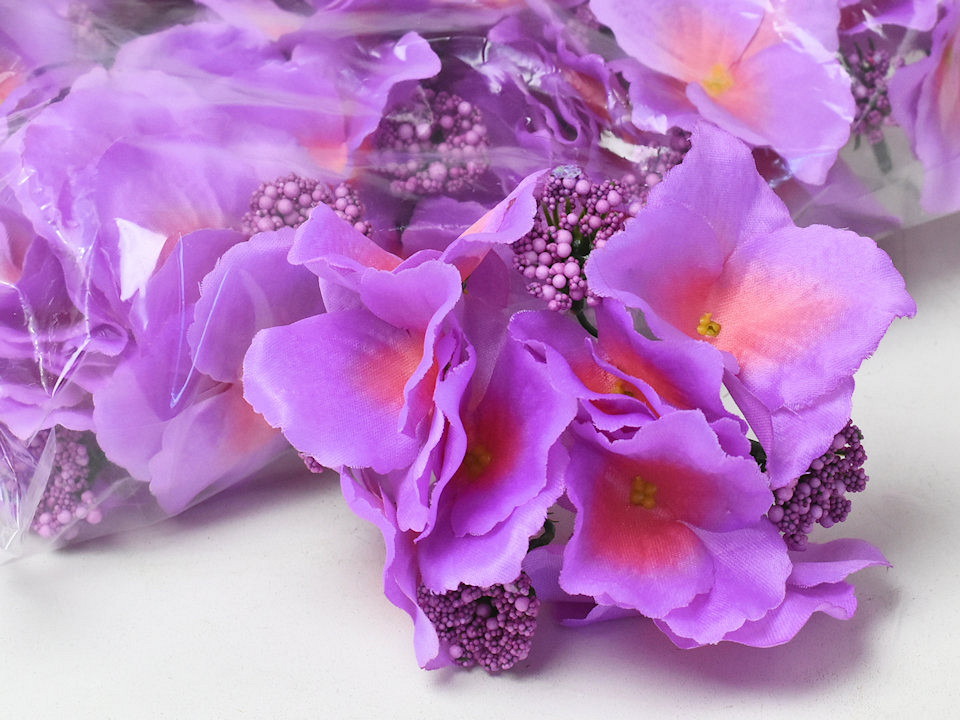 Kunst Hortensia Kop Lila D14cm