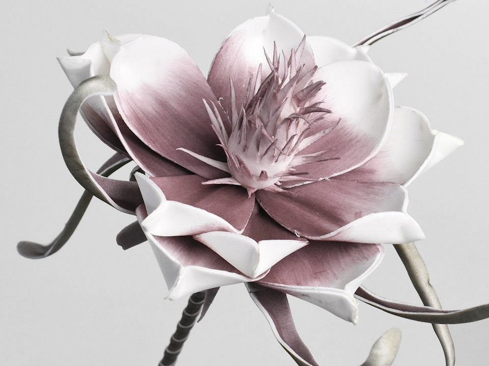 Fleur en mousse Blanc Lila, D 20cm