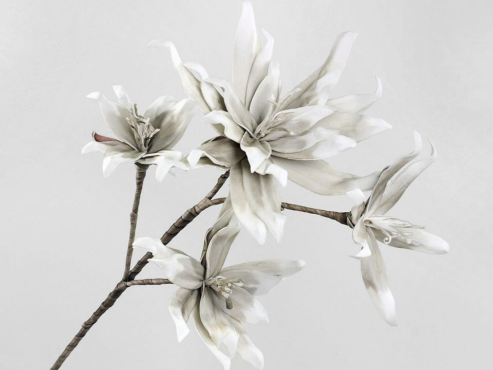 Foam Flower Spray Grey 85cm 