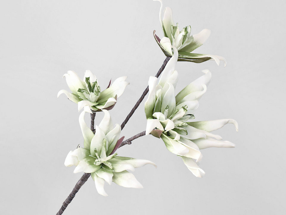 Foam Bloesemtak Wit/Groen 85cm