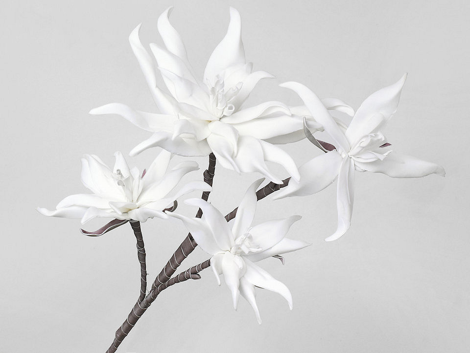 Blüte Schaumstoff Weiss 85cm 