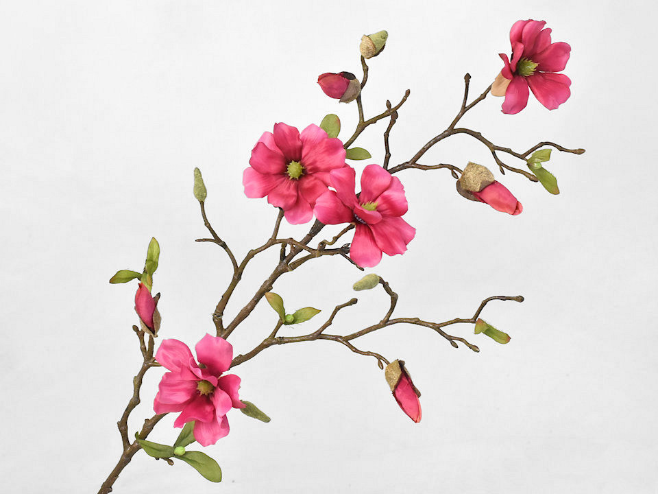 Magnolia Branch Dark Pink 78cm 